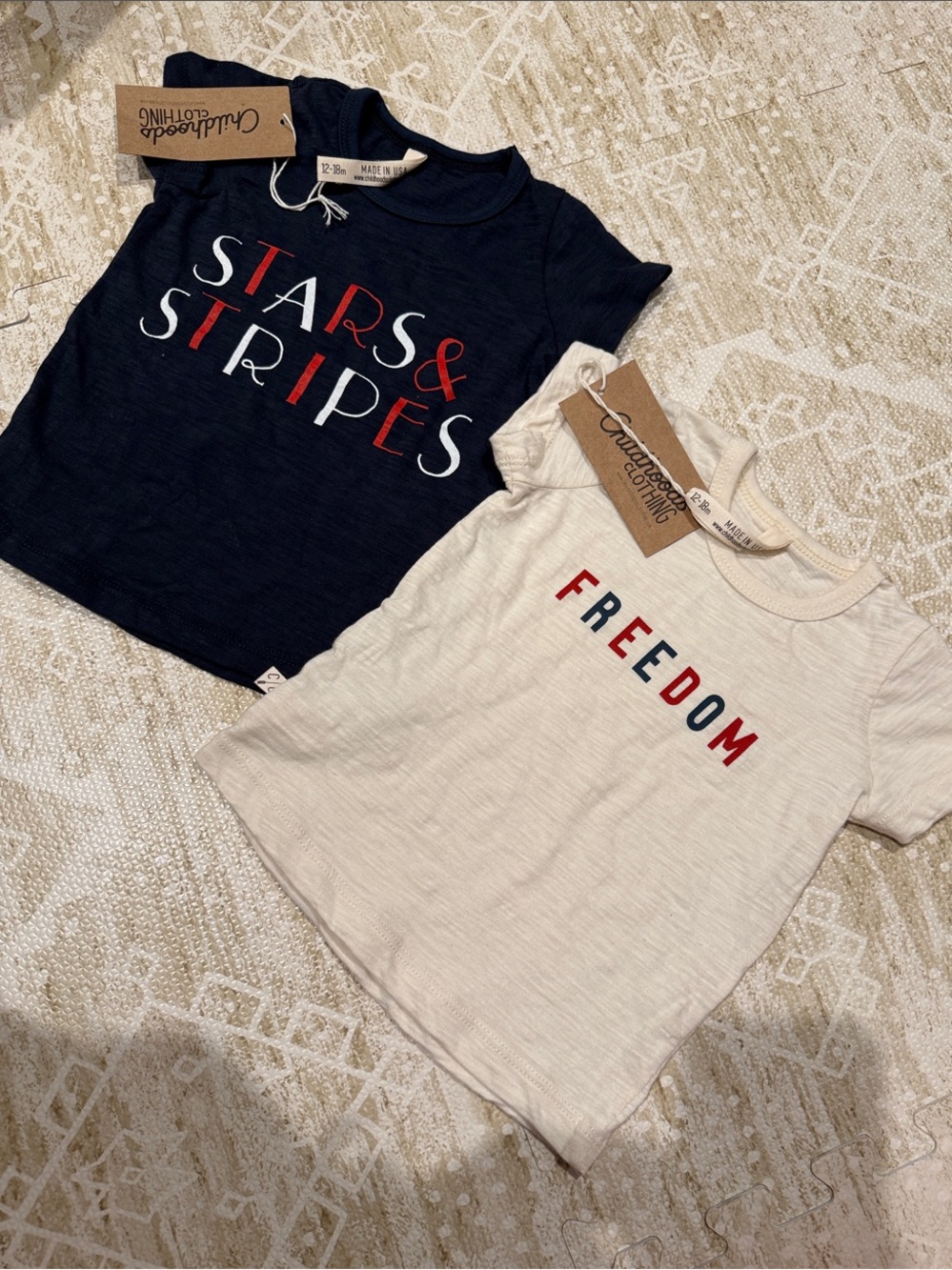 Childhoods Clothing ‘Stars & Stripes' Tee + 'Freedom' Short Sleeve Set